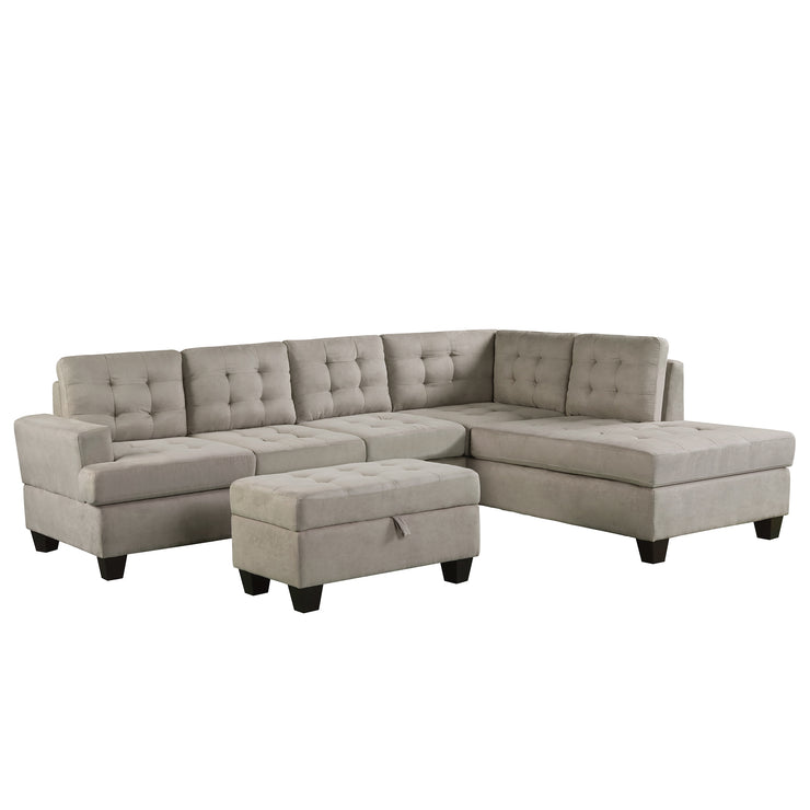 3 Piece Sofa Set Living Room Furniture Sofa Sectional Sofa Gray