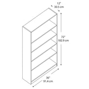 Bush Furniture Universal 5 Shelf Bookcase in Pure White