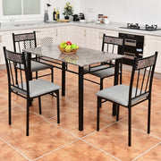 Dining Set Table and 4 Chairs Kitchen Breakfast Furniture