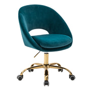 Velvet Cute Office Chair in Teal