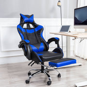 360°Swivel Task Chair with Extendable Footrest Adjustable Headrest Lumbar Pillow