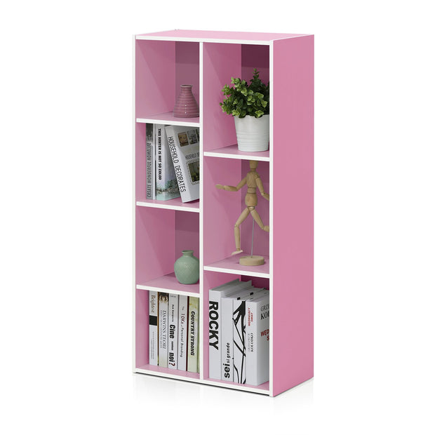 7-Cube Reversible Open Shelf, White/Pink