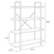 Open Wide Office Etagere Book Shelf Wood And Metal Bookcases