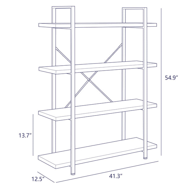 Open Wide Office Etagere Book Shelf Wood And Metal Bookcases