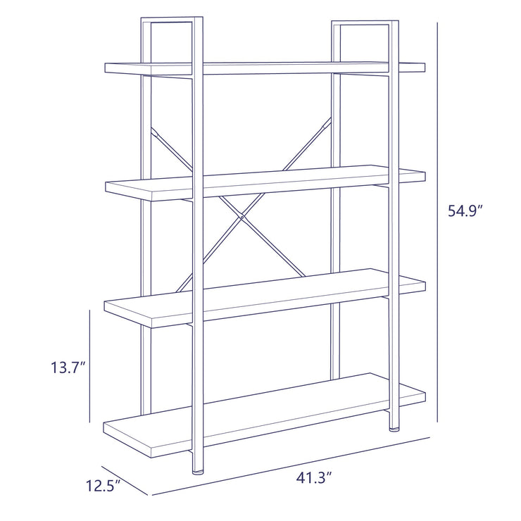 Open Wide Office Etagere Book Shelf Wood And Metal Bookcases