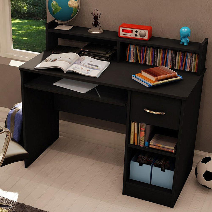 Wood Black Computer Desk For Office Laptop, PC Work Table