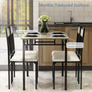 Dining Set Table and 4 Chairs Kitchen Breakfast Furniture