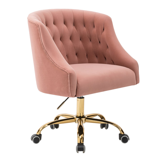 Office Chair&Desk Chair Pink with Gold Base