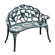 Cast Aluminum Antique Rose Style Outdoor Patio Garden Park Bench