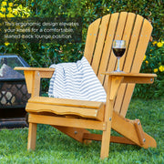 Folding Wood Adirondack Chair Accent Furniture for Yard