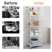 Multifunction Floor Standing Carbon Steel Storage Rack for Kitchen