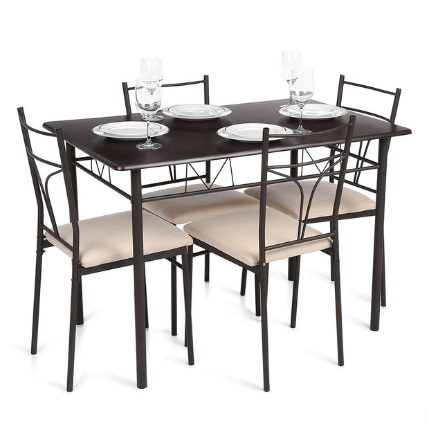 Table and Chairs Set 4 Person Metal Kitchen Dinning Table