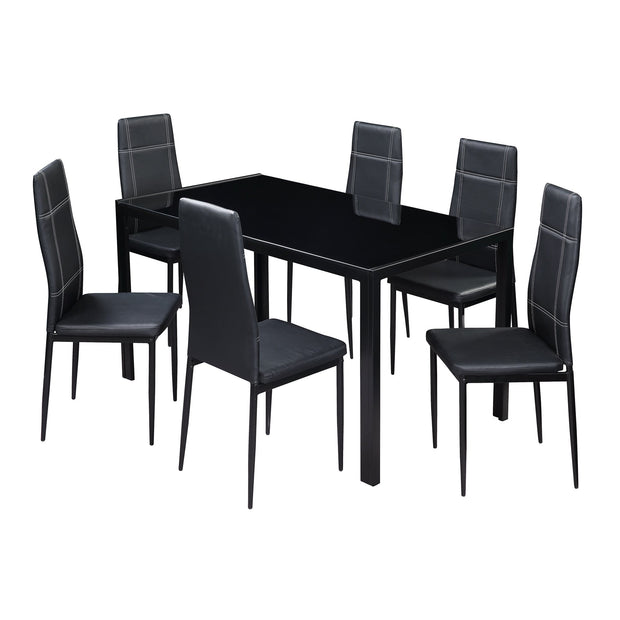 Metal Dining Table Set with 6 Chairs