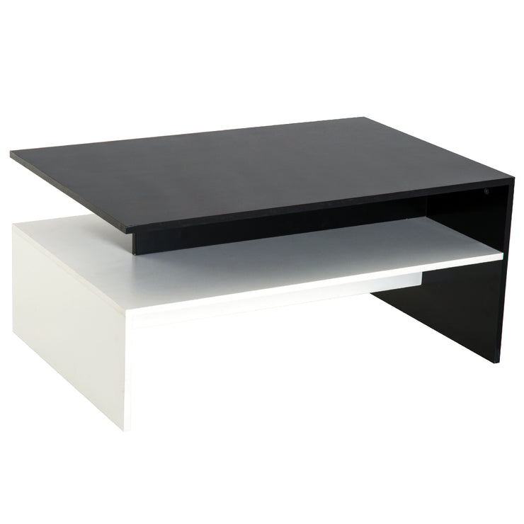 2 Tier Modern Rectangular Coffee Table Living Room