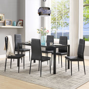 Metal Dining Table Set with 6 Chairs