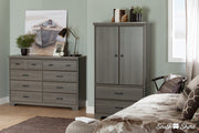 Versa 2-Door Armoire with Drawers, Multiple Finishes