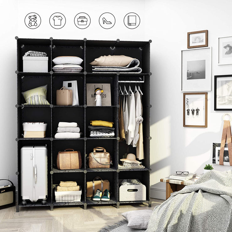 Wardrobe for Hanging Clothes, Combination Armoire, Modular Cabinet