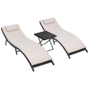 Outdoor Patio Lounge Chair Adjustable Folding Lawn Poolside Chaise Lounge Chair