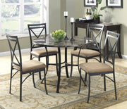 5-Piece Faux Marble Top Dining Set