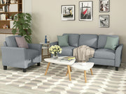 Sofa Set with 1 Seat Chair and 3 Seats Sofa ,Gray