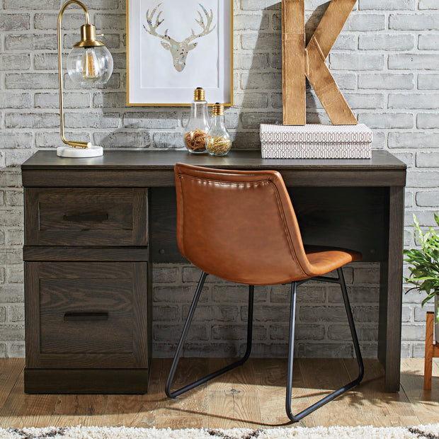 Glendale Mid Century Desk, Dark Oak Finish