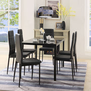 Metal Dining Table Set with 6 Chairs