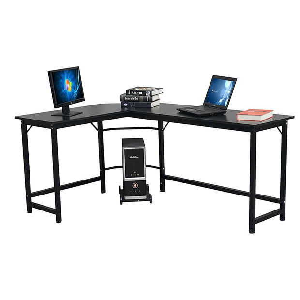 L-Shaped Computer Desk Corner PC Latop Table Study Office Workstation Black