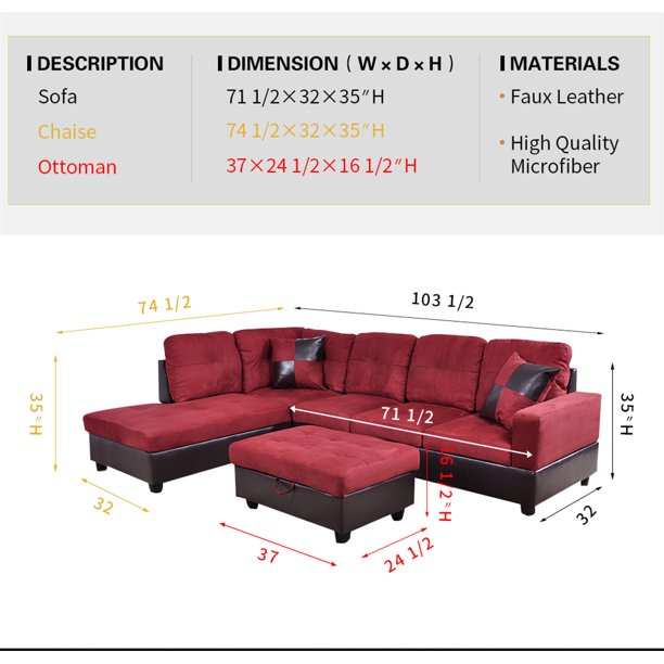 Microfiber with Faux Leather Sofa Set