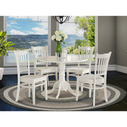 East West Furniture Dinette Dining Room Set-Finish:Linen White