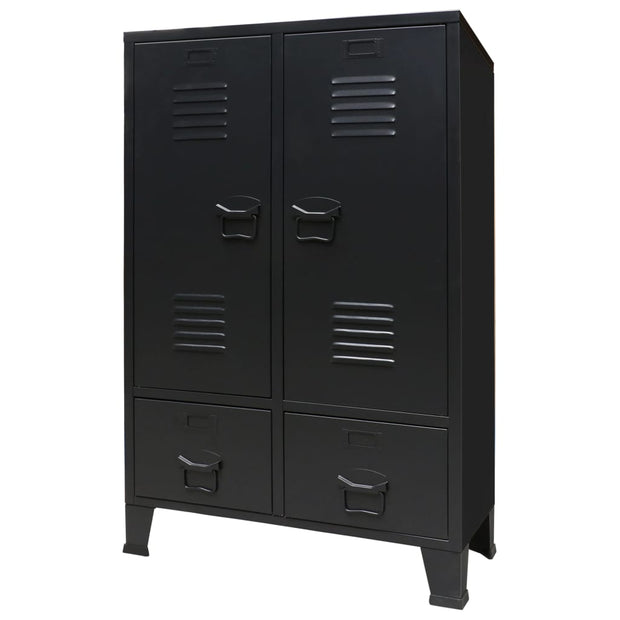 Wardrobe Metal Industrial Style  Black Armoires & Wardrobes Furniture