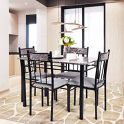 Dining Set Table and 4 Chairs Kitchen Breakfast Furniture