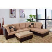 Microfiber with Faux Leather Sofa Set