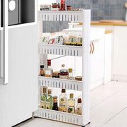 Slim Rolling Cart Mobile Kitchen Pantry Shelves Kitchen Narrow Storage