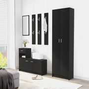 Black 21.65"x9.84"x74.41" Chipboard Armoires & Wardrobes