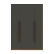 2-Section Wardrobe Closet in Nature and Textured Grey