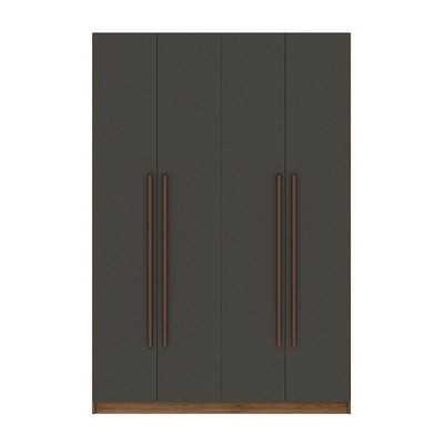 2-Section Wardrobe Closet in Nature and Textured Grey