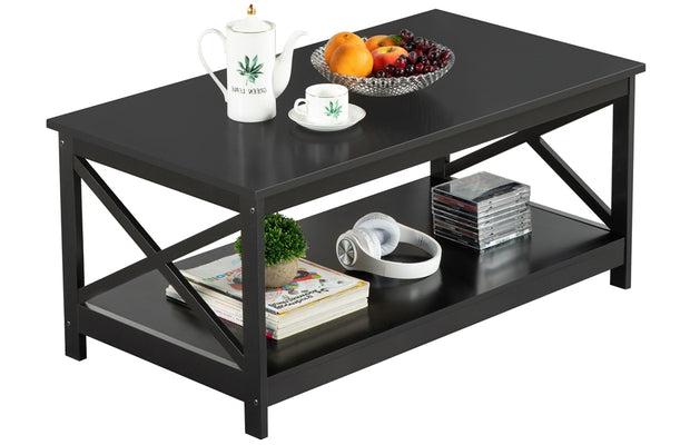 Coffee Table with Storage Shelf for Living Room