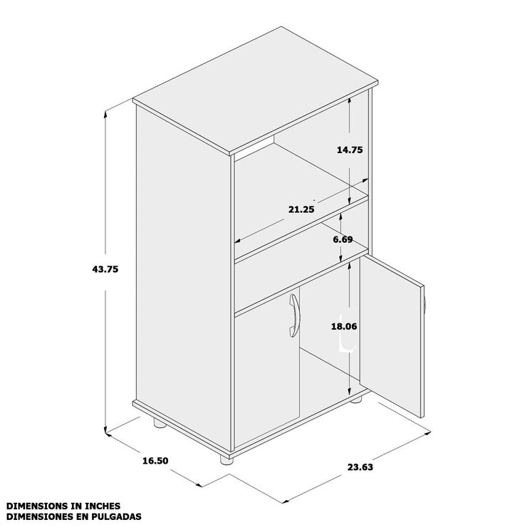 Kitchen Pantry, 2 Doors, Modern White Finish