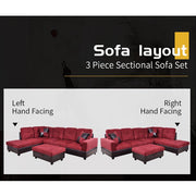 Microfiber with Faux Leather Sofa Set