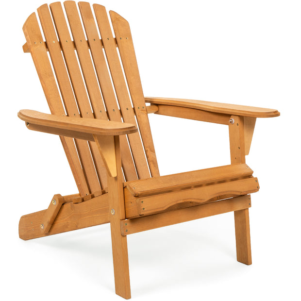 Folding Wood Adirondack Chair Accent Furniture for Yard